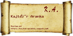 Kajtár Aranka névjegykártya