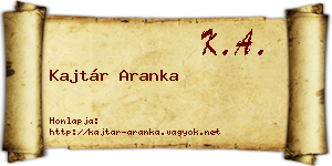 Kajtár Aranka névjegykártya