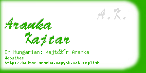 aranka kajtar business card